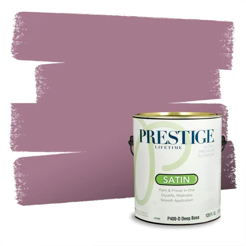 Miniatura 486 de Prestige Paints Pintura exterior e imprimación en uno, 1 galón, plano, coincidencia comparable de Valspar* Amber Rose*