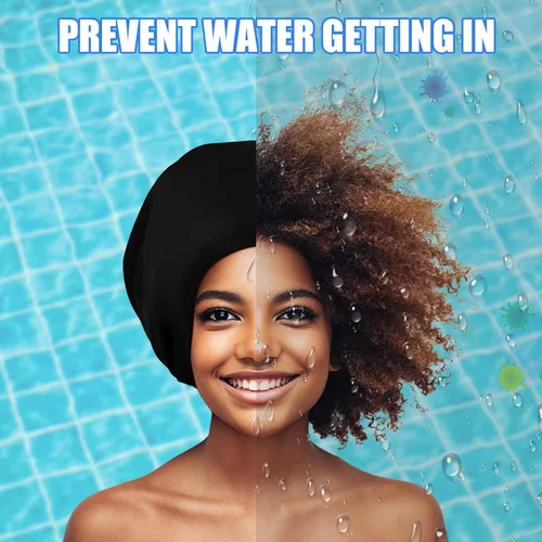Miniatura 3 de Gorro de natación extra grande para mujeres y hombres, adultos, jóvenes, gorro de natación de silicona impermeable para cabello muy largo, cabello