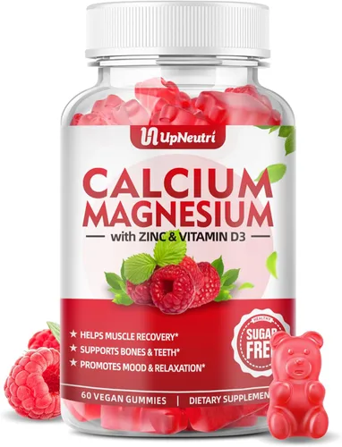 Miniatura 8 de Calcio, magnesio y zinc con suplemento de vitamina D3, gomitas de calcio sin azúcar para mujeres y hombres, gomitas de zinc de alta absorción