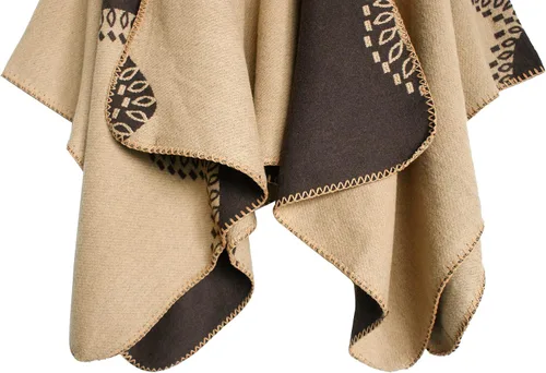 Miniatura 168 de Urban CoCo Poncho de colores para mujer, chal con frente abierto, color en bloques
