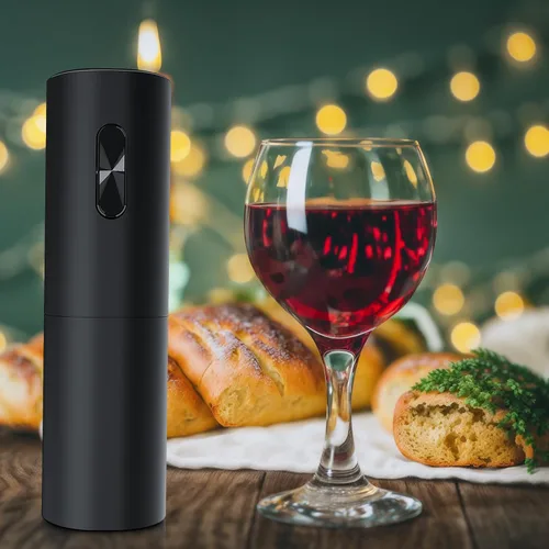 Miniatura 5 de Abrebotellas de vino, kit de abridor de botellas de vino con cortador de aluminio, funciona con pilas, adecuado para viajes, reuniones, fiestas