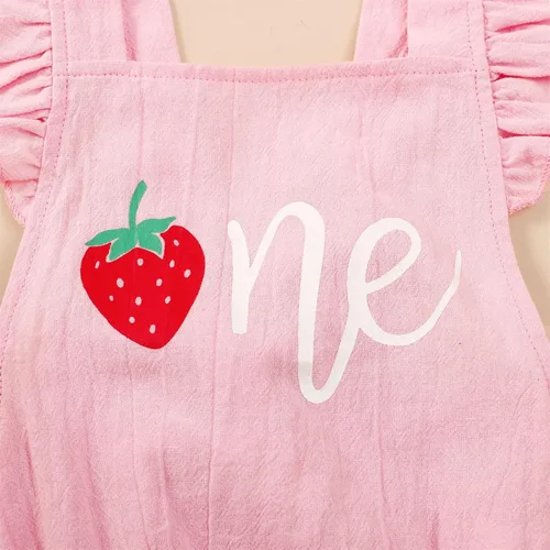 Miniatura 4 de GRNSHTS Trajes de primer cumpleaños para niñas con volantes para primer cumpleaños, mameluco sin espalda