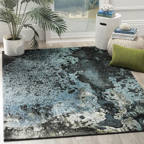 Miniatura 23 de SAFAVIEH Glacier Collection GLA124U - Alfombra moderna abstracta que no desprende pelusa, para sala de estar y dormitorio, 2 pies 3 pulgadas x 4