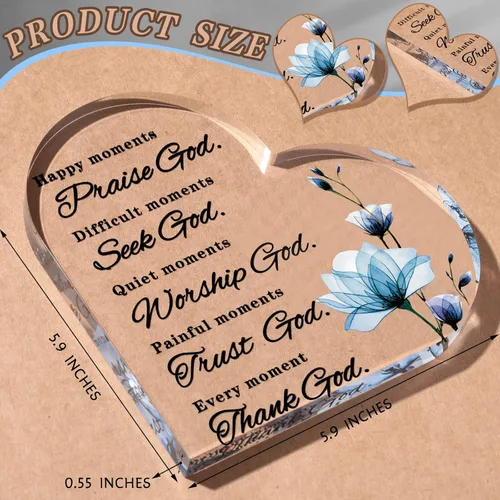 Miniatura 2 de Yulejo Versículos de la Biblia, regalo cristiano para mujer, regalo de semana CNA, citas inspiradoras, flores azules, decoración de habitación