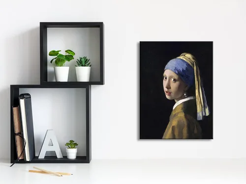 Miniatura 4 de Wieco Art Jan Vermeer - La niña con un pendiente de perlas de pintura al óleo de reproducción de pinturas al óleo, impresión en lienzo, impresiones