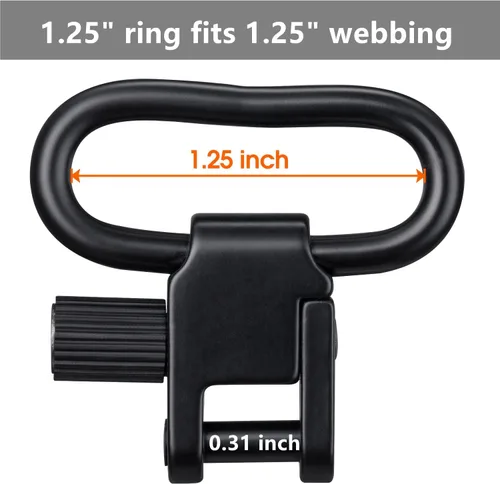 Miniatura 2 de VVAAGG Sling Swivel Mount 1 1.25 1.5 pulgadas dos puntos Sling fijación clips Negro
