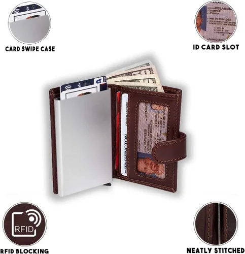 Miniatura 4 de WILD HOOK Cartera con tarjetero para hombre, cartera con tarjetero para hombre, tarjetero RFID, cartera unisex, billetera inteligente, cartera