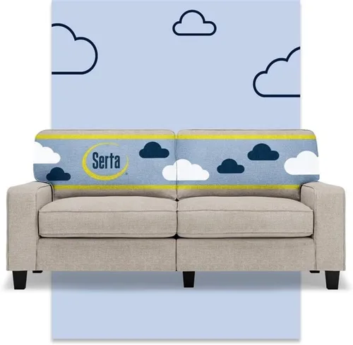 Miniatura 12 de Pemberly Row Sofá moderno de 73 pulgadas con brazos de riel con fundas extraíbles, color beige