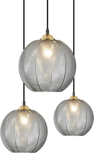 Miniatura 10 de KCO Iluminación Moderna de Vidrio Gris Ahumado Lámpara Colgante Isla de Cocina Globo Grande Estilo Granja Iluminación Colgante Ajustable Vidrio