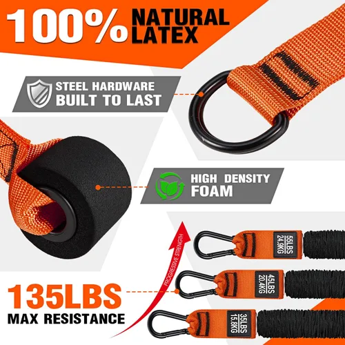 Miniatura 5 de HPYGN Bandas de resistencia para entrenamiento de brazos, bíceps, tríceps, espalda, abdominales, hombros, bandas de ejercicio resistentes con asas