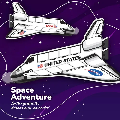 Miniatura 3 de ArtCreativity Planeadores de transbordador espacial, juego de 24, juguetes voladores para niños y niñas, hechos de material de espuma, juguetes al