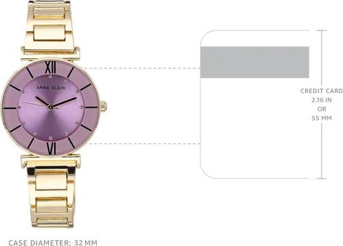 Miniatura 6 de Anne Klein Reloj de pulsera con purpurina acentuada para mujer