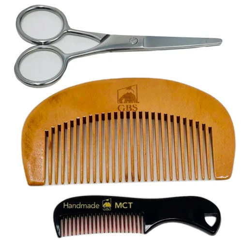 Miniatura 5 de G.B.S Kit de aseo para el cuidado de la barba para hombres, aceite de barba, bálsamo para barba, suero de crecimiento de barba, cepillo militar