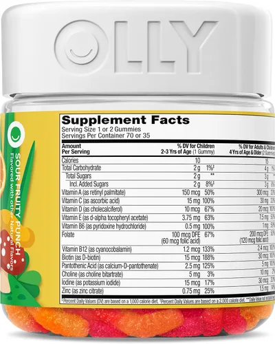 Miniatura 9 de OLLY - Gusanos de goma multivitamínicos para niños, salud general y apoyo inmunológico, vitaminas y minerales A, C, D, E, Bs y zinc, suplemento