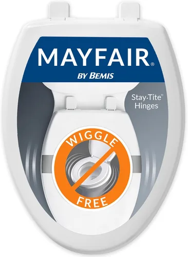 Miniatura 7 de Mayfair Collins - Asiento de inodoro de cierre lento, asiento de plástico duradero con parachoques de estabilidad adicional y bisagras seguras