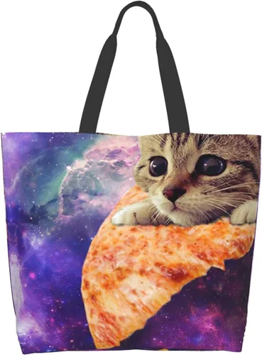 Miniatura 39 de Famame Canvas Tote Bag Large Women Casual Shoulder Bag Handbag Reusable Multipurpose Shopping Grocery Bag