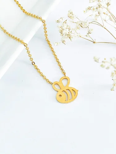 Miniatura 2 de Altitude Boutique Collar de abejorro, collar de colmena de abeja de miel para mujer (plata, dorado), Metal