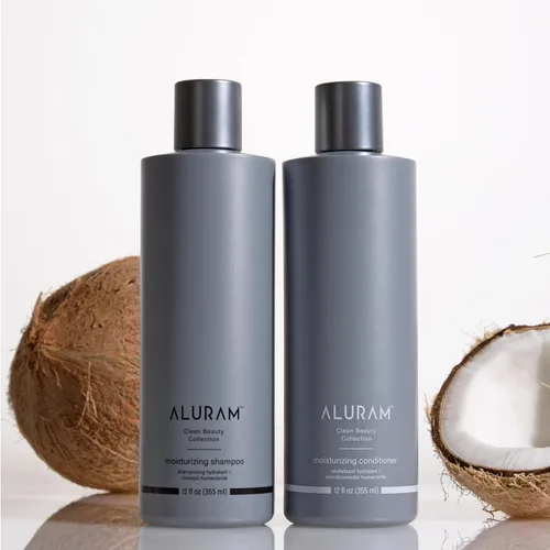 Miniatura 3 de Aluram Acondicionador hidratante de agua de coco para hombres y mujeres, hidratación limpia y brillo para cabello texturizado medio a grueso