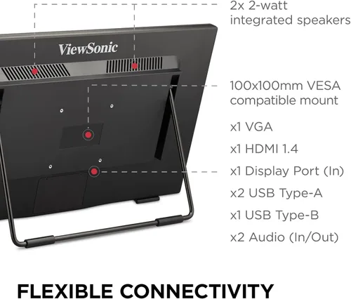 Miniatura 6 de ViewSonic TD2465 Monitor de pantalla táctil de 24 pulgadas 1080p, multitáctil de 10 puntos para entornos industriales y minoristas, interacción