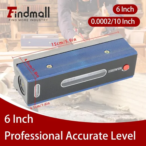 Miniatura 5 de findmall Nivel Profesional Preciso de 6 Pulgadas con Caja, Nivel de Tira de Precisión de 0.0002/10 Pulgadas para Verificar el Trabajo de Maquinistas
