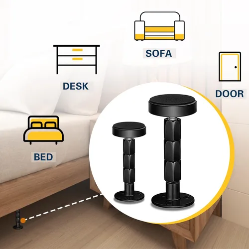 Miniatura 6 de 4 topes de cabecera para pared, marco de cama ajustable, antivibraciones, parachoques de pared de cama con almohadillas y tornillos gratis