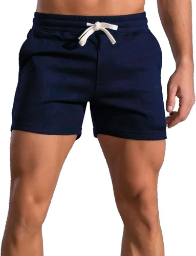 Miniatura 7 de Pantalones cortos de algodón de 5.5/7 pulgadas para hombre, pantalones cortos de entrenamiento de algodón con bolsillos