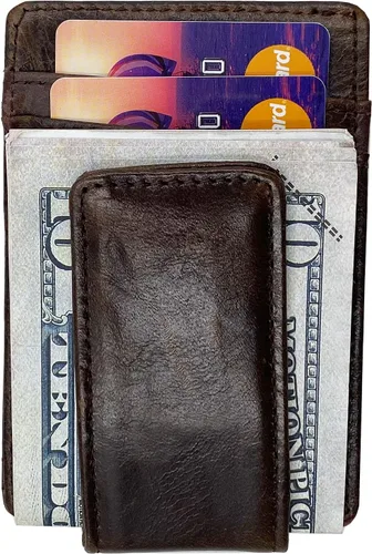 Miniatura 4 de broche para dinero, cartera con bolsillo frontal, cartera minimalista, para hombre
