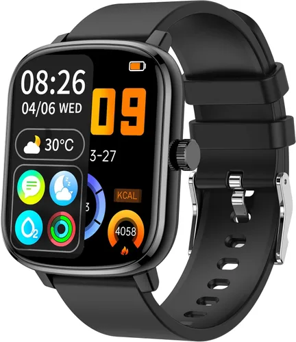 KALINCO Reloj inteligente para hombre, rastreador de fitness de 1.69 pulgadas con frecuencia cardíaca, presión arterial, seguimiento de oxígeno en