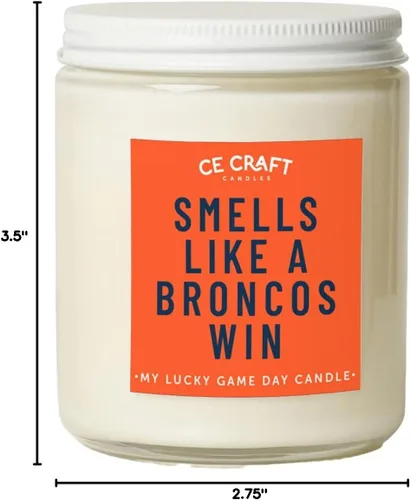 Miniatura 8 de CE Craft - Vela temática de fútbol americano que huele a victoria de los Broncos - Regalo para papá e hijo (Galleta de Azúcar)
