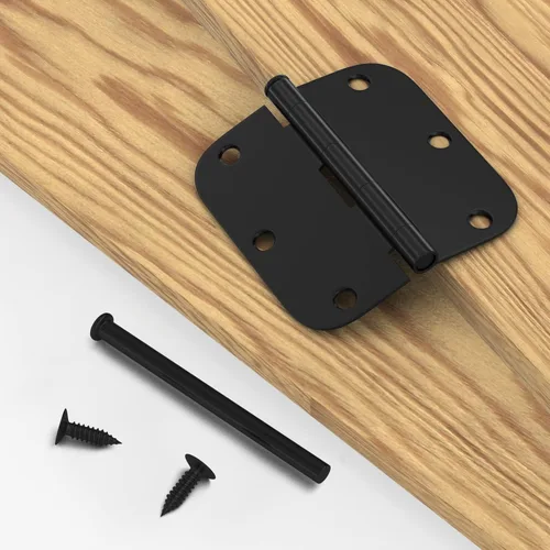 Miniatura 6 de Haidms Paquete de 30 Bisagras de Puerta Negras Mate Sin Chirridos de 3.5 Pulgadas, Bisagras de Puerta Interior Redondeadas con Esquina de Radio