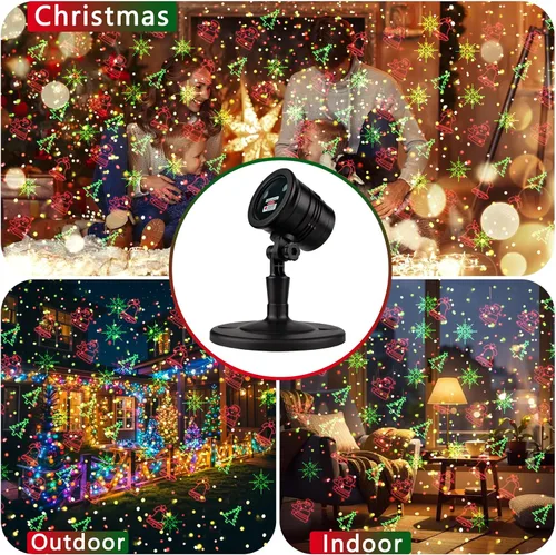 Miniatura 6 de Proyector de luces láser de Navidad para exteriores: impermeable al aire libre decoraciones de Navidad luz láser, luces de Navidad de proyección