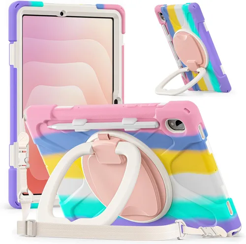 Miniatura 130 de 360 Rotation Case for Galaxy Tab ActivePro/Tab Active4 Pro/Active 5 Pro 10.1" Sturdy Cover Rotate Ring Stand Shoulder Carrying Strap Hand Strap