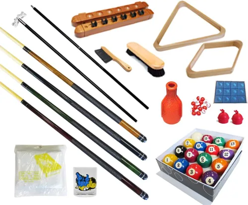 Miniatura 3 de Mesa de billar – Kit de accesorios de 32 piezas de billar – Palos de billar de billar – Juegos de bolas de puente