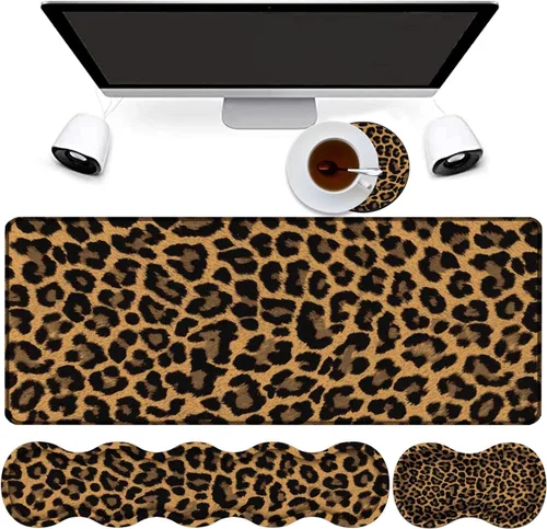 Miniatura 11 de Combo de alfombrilla de mouse 4 en 1, alfombrilla de mouse grande para juegos + soporte de muñeca para teclado + reposamuñecas de mouse + posavasos
