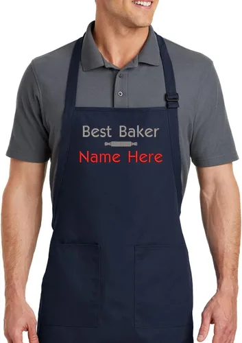 Miniatura 7 de Delantal de cocina bordado personalizado con nombre personalizado, un gran regalo para adultos, calidad premium
