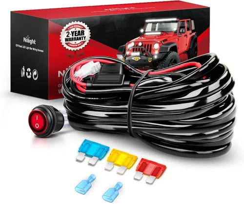 Miniatura 18 de Nilight Kit de arnés de cableado de barra de luz LED de cobre, 1 cable de 12 AWG resistente 12 V, interruptor de encendido y apagado, fusible