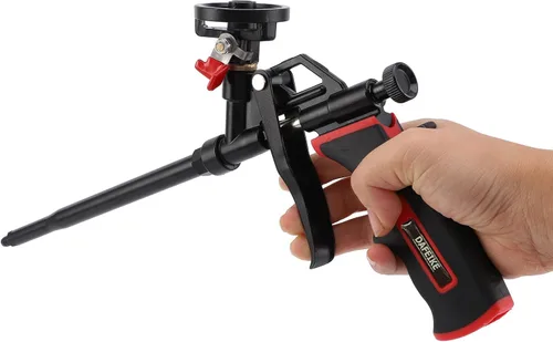 Miniatura 5 de Pistola de espuma en aerosol, pistola de espuma expandible, pistola dispensadora de espuma profesional de teflón, menos limpiador, rociador de Negro