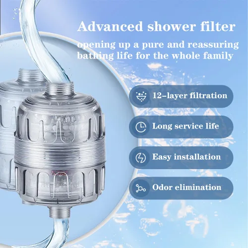 Miniatura 2 de Filtro de cabezal de ducha, sistema de filtración de 15 etapas, elimina el cloro y los metales pesados, suaviza el agua para una piel y cabello más