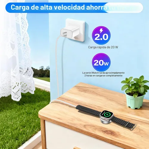 Miniatura 8 de Esenciales de viaje para cargador de Apple Watch, cargador de iPhone, cable de carga múltiple 3 en 1 tipo C/Lightning/magnético con bloque