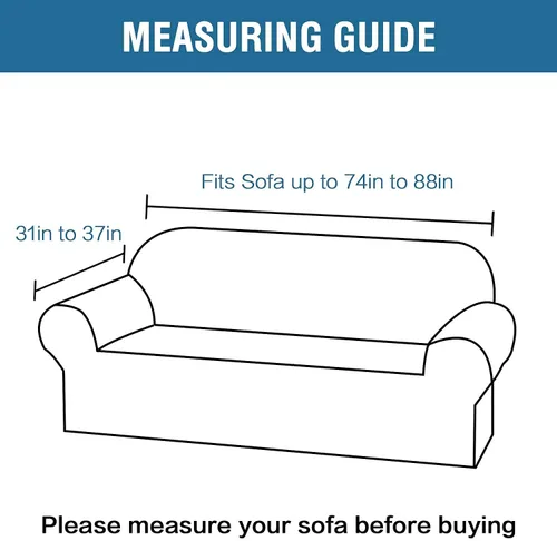 Miniatura 6 de H.VERSAILTEX Fundas elásticas para sofá de 3 cojines, funda elástica para silla, color marfil