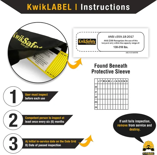Miniatura 4 de KwikSafety - Charlotte, NC - Dolphin Dorsal [1 unidad] Extensor de anillo en D de 18 pulgadas [fácil conexión] Arnés de extensión de cordón