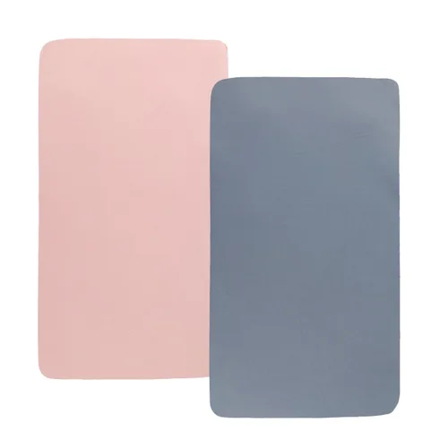 Miniatura 29 de Juego de sábanas de moisés, paquete de 2 sábanas bajeras ajustadas, elásticas, ultra suaves, para colchón de cuna rectangular ovalada de reloj