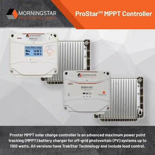 Miniatura 2 de Morningstar Prostar 25A MPPT Controlador de carga solar con medidor (PS-MPPT-25M) - Regulador inteligente de panel solar, soporta baterías de litio