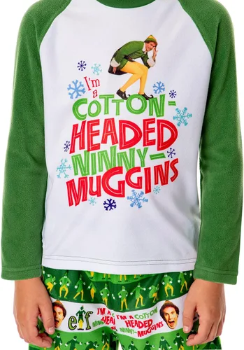Miniatura 3 de INTIMO Elf The Movie - Conjunto de pijama para niños con cabeza de algodón Ninny-Muggins, Multi colorido