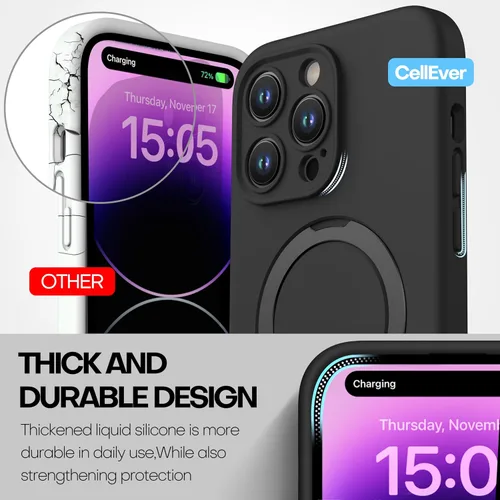Miniatura 5 de CellEver Funda magnética fuerte para iPhone 14 Pro Max [para carga MagSafe] [protección de cámara] protección de alta resistencia, funda de silicona