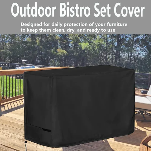 Miniatura 7 de Oslimea Funda para Juego de Comedor Alto de Patio, Funda para Mesa y Sillas de Exterior para Juego de Ratán de 5 Piezas de Altura de Bar/Muebles