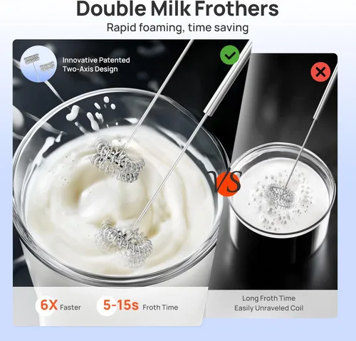 Miniatura 6 de Consciot 4 en 1 licuadora de inmersión de mano Max 1100W, varilla con cable emulsificadora con eje de licuadora entero de acero inoxidable, control