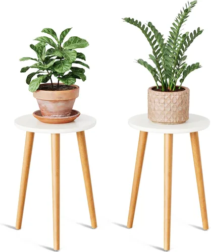 Miniatura 13 de Uneedem - Soporte para plantas de interior, mesa moderna de madera de mediados de siglo para plantas de interior, 8.9 pulgadas de alto para macetas