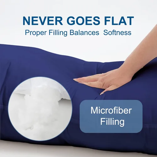 Miniatura 3 de DOWNCOOL Relleno de almohada de cuerpo grande - Almohada transpirable de cuerpo completo para dormir de lado - Almohada de cama larga y suave
