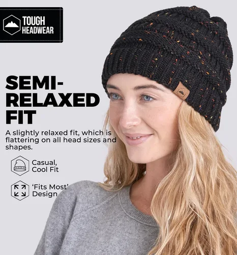Miniatura 78 de Gorro de punto para mujer, cálido y suave, elástico, para clima frío de Tough Headwear